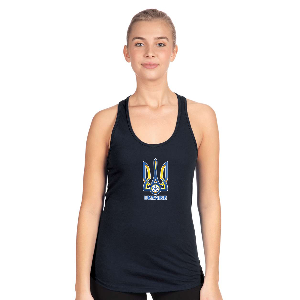 Women's Ukraine National Football Soccer Team Next Level Ideal Racerback Tank